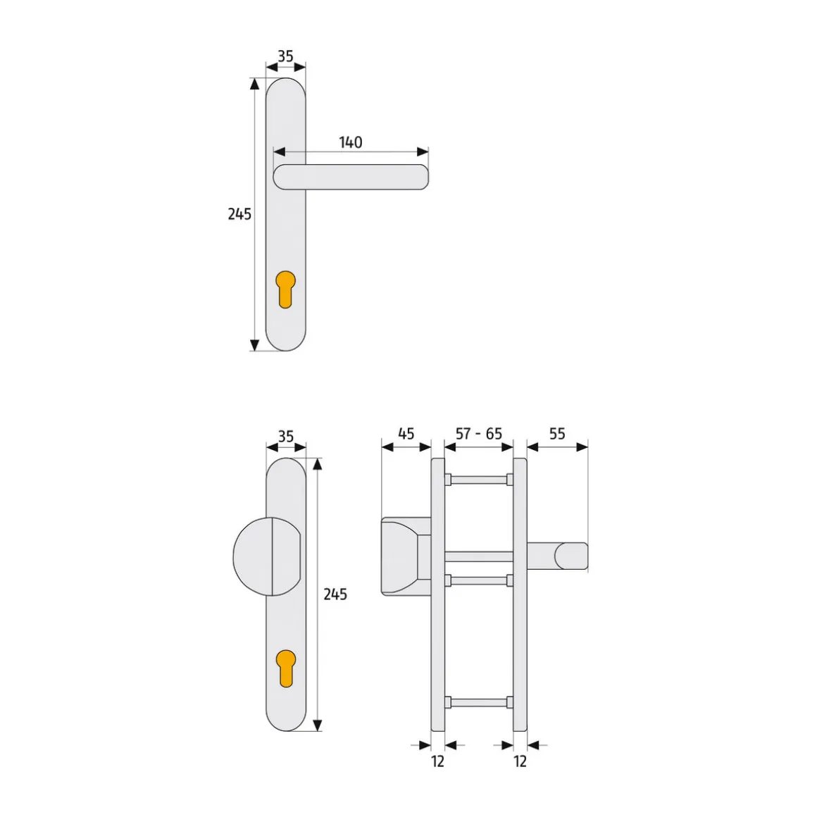 Abus Schmalrahmengarnitur SRG 92 Watt einseitig