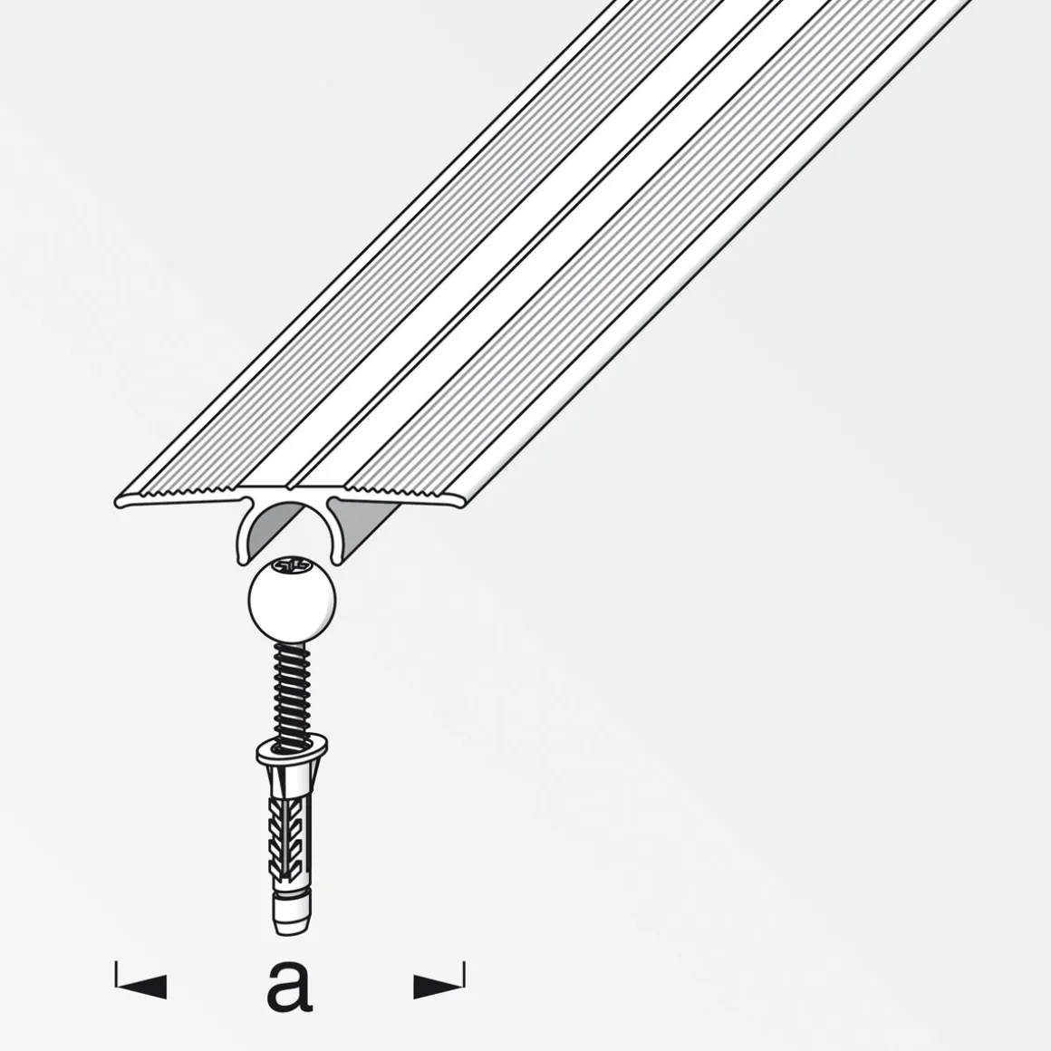Alfer Übergangsprofil Clipstech-vario 33 mm 0,9m silber