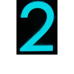 Alpertec Hausnummer 2 nachtleuchtend selbstklebend weiß-grün