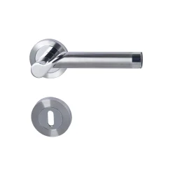 Alpertec Rosettengarnitur Solid 1-R Chrom poliert/edelstahlfärbig satiniert BB