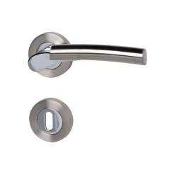 Alpertec Rosettengarnitur Solid 7-R Chrom poliert/edelstahlfärbig satiniert BB