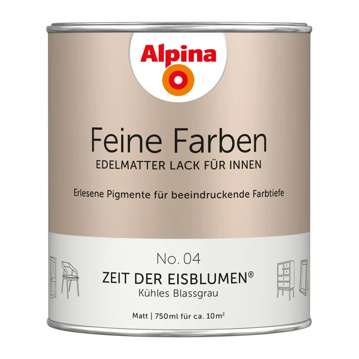 Alpina Buntlack Feine Farben Lack No 04 Zeit der Eisblumen edelmatt 750ml