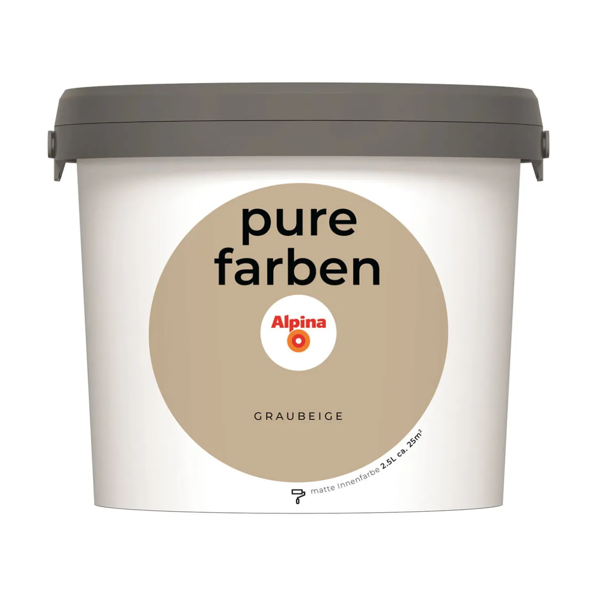 Alpina Innenfarbe pure farben 2,5 L Graubeige matt