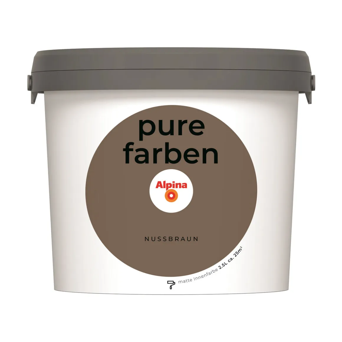 Alpina Innenfarbe pure farben 2,5 L Nussbraun matt