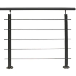 Alu Geländerset anthrazit AB10 Bodenmontage 1500 mm