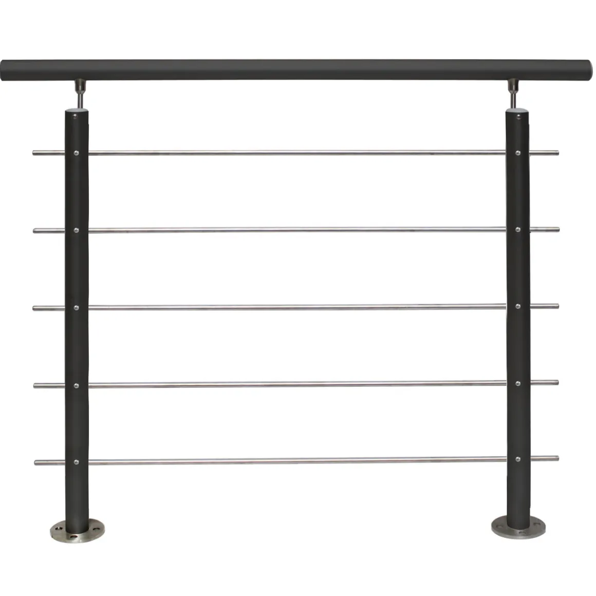 Alu Geländerset anthrazit AB10 Bodenmontage 1500 mm