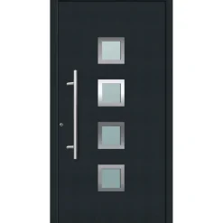 Aluminium Sicherheits-Haustür Mailand Superior 60 mm anthrazit 100 x 210 cm Anschlag links inkl Griffset