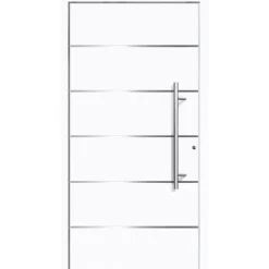 Aluminium Sicherheits-Haustür Livorno Superior 60 mm weiß 100 x 210 cm Anschlag rechts inkl Griffset
