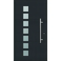 Aluminium Sicherheits-Haustür Padua Exklusiv 75 mm anthrazit 110 x 210 cm Anschlag rechts inkl Griffset