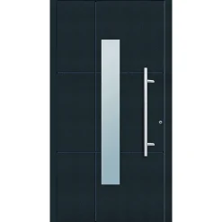 Aluminium Sicherheits-Haustür Parma Superior 60 mm anthrazit 110 x 210 cm Anschlag rechts inkl Griffset
