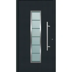 Aluminium Sicherheits-Haustür Bergamo Superior 60 mm anthrazit 100 x 210 cm Anschlag rechts inkl Griffset