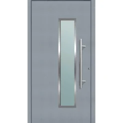 Aluminium Sicherheits-Haustür Ravenna Superior 60 mm grau 100 x 210 cm Anschlag rechts inkl Griffset