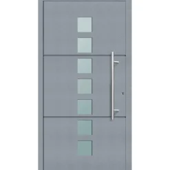 Aluminium Sicherheits-Haustür Tarent Exklusiv 75 mm grau 100 x 210 cm Anschlag links inkl Griffset