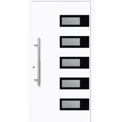 Aluminium Sicherheits-Haustür Siena Exklusiv 75 mm weiß 110 x 210 cm Anschlag links inkl Griffset