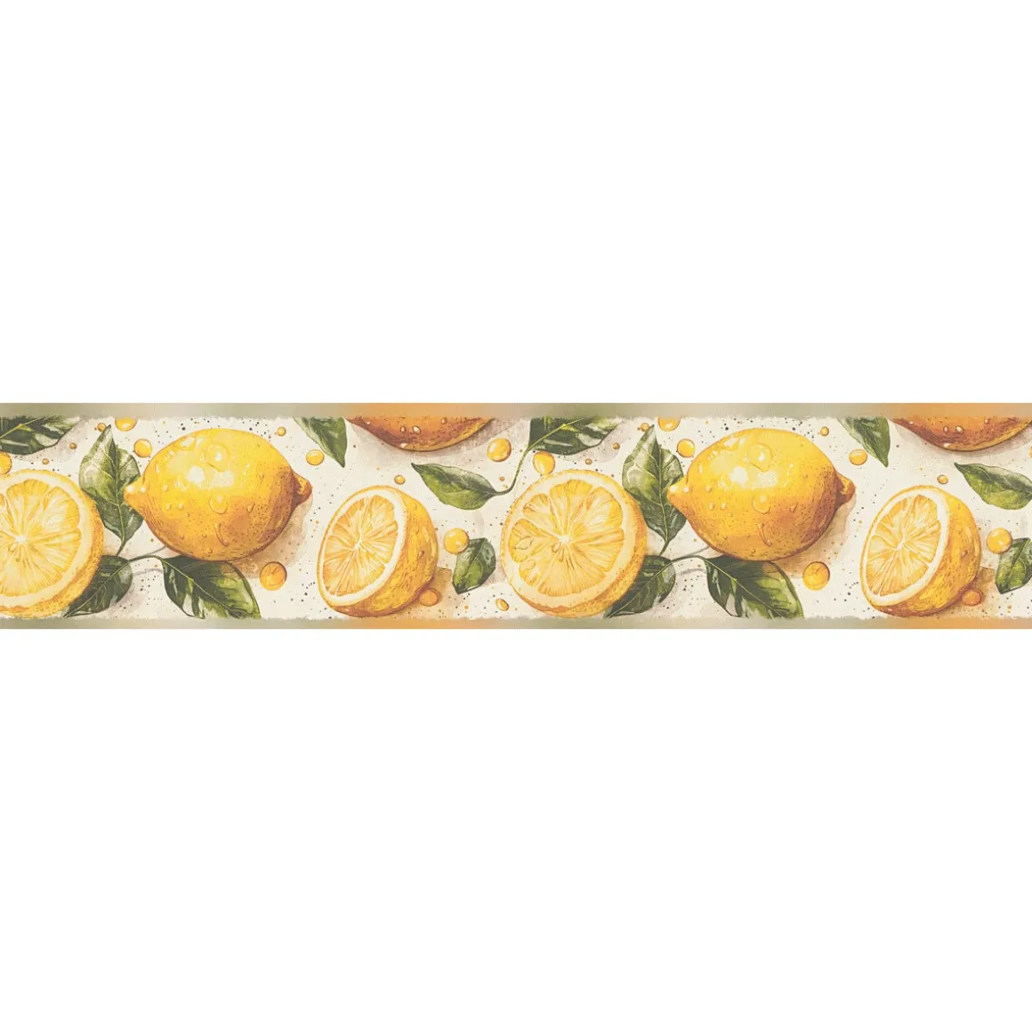 AS Creation Selbstklebende Bordüre 5 x 0,13 m, Muster: Zitronen