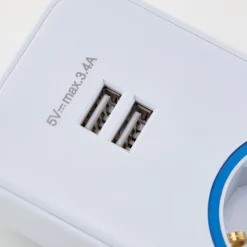 BLAUPUNKT Steckdosenleiste 4-fach mit USB 2m weiß