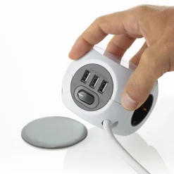 BLAUPUNKT Steckdosenwürfel 3-fach mit USB und Induktivem Laden