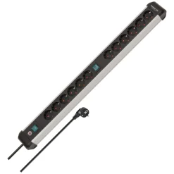 Brennenstuhl Premium-Alu-Line Steckdosenleiste 12-fach mit 2x 6-fach schaltbarer Steckdose