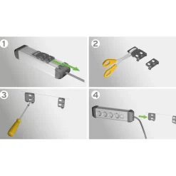 Brennenstuhl Premium-Alu-Line Steckdosenleiste 12-fach mit 2x 6-fach schaltbarer Steckdose