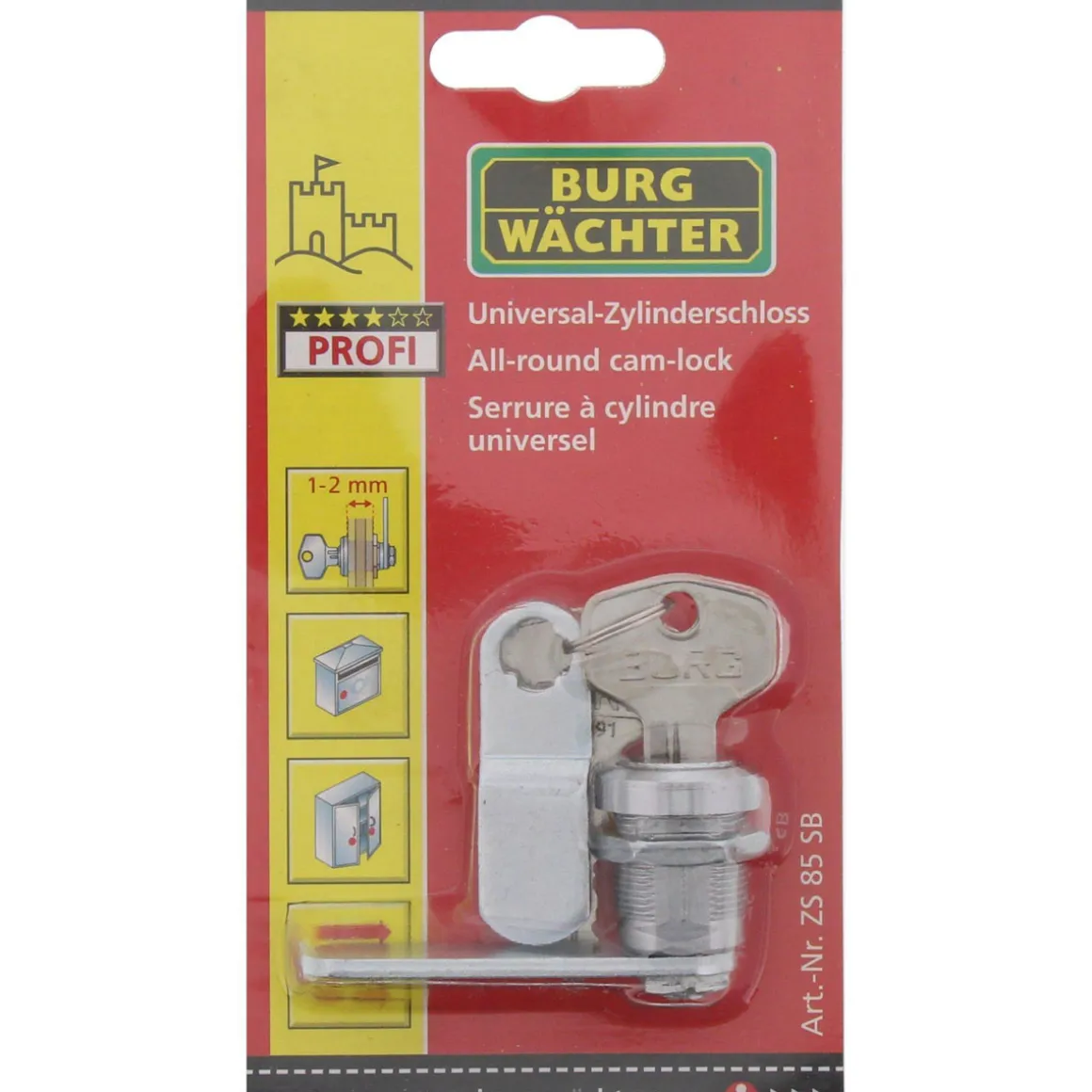 Burg Wächter Zylinder DOM-K ZS 85 23 x 23 mm vernickelt