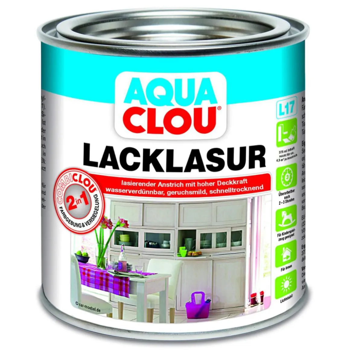 Clou L17 Aqua Lacklasur Palisander 375 ml