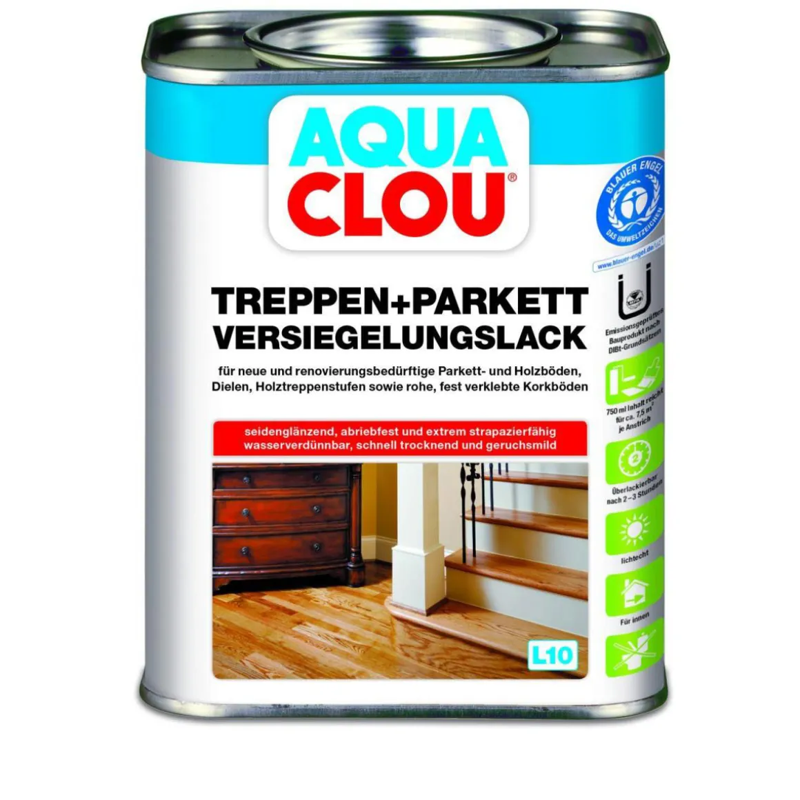 Clou L10 Aqua Treppen- und Parkettlack 750 ml