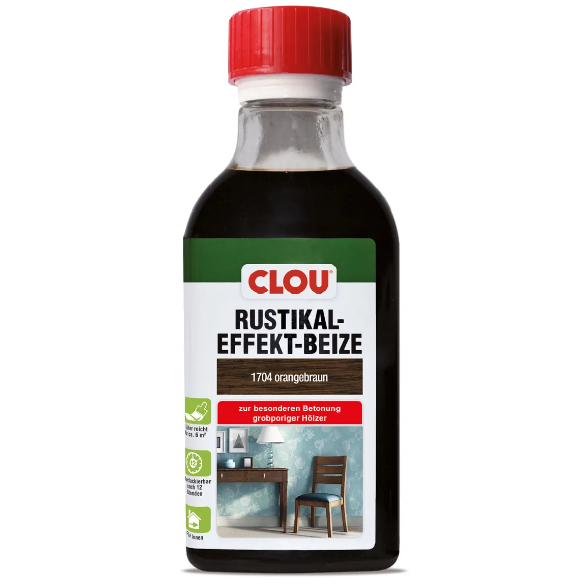 Clou Rustikaleffekt-Beize Orangebraun 0,25 L