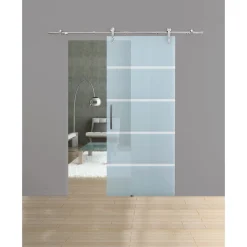 Durabil Glasschiebetür Blockstreifen Edelstahl Open