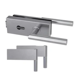 Durabil Glastürbeschlagset SKY 2- teilig Bänder Edelstahl-Optik matt