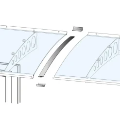 Durabil Verbindungsset Vordach für Modell PT/ET Silbereloxiert