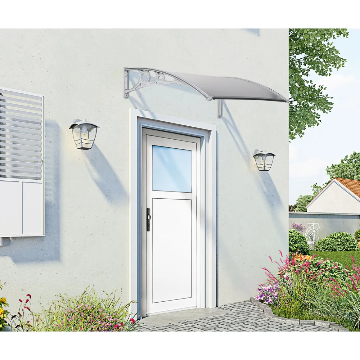 Durabil Vordach silber 150 x 100 cm