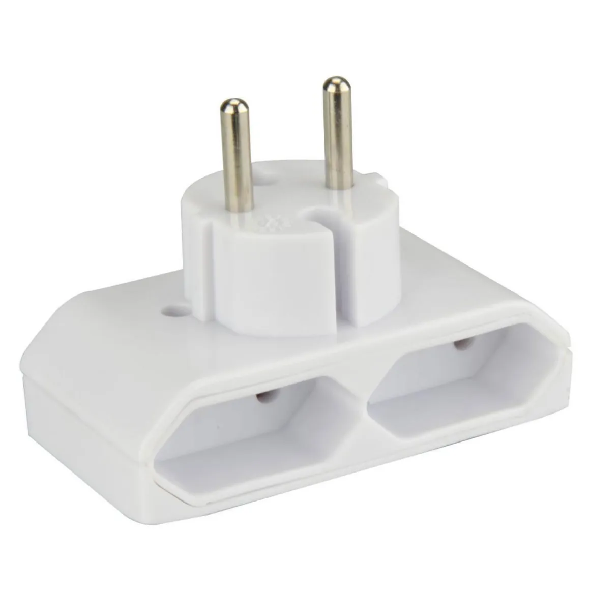 Euro-Adapter 2-fach flach weiß