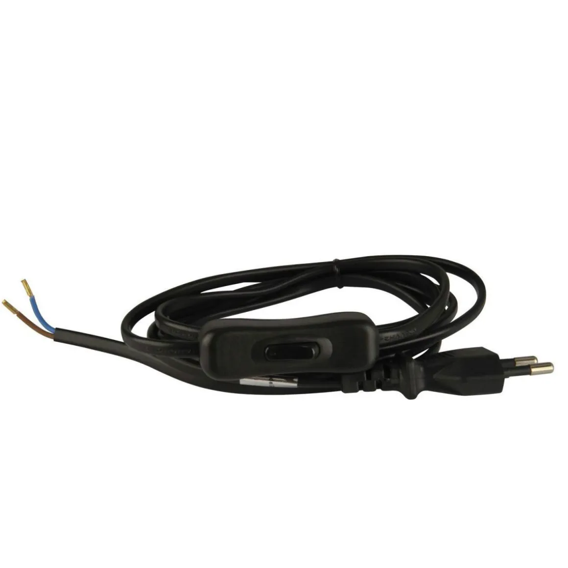 Euro-Zuleitung mit Schnurschalter 2 m schwarz