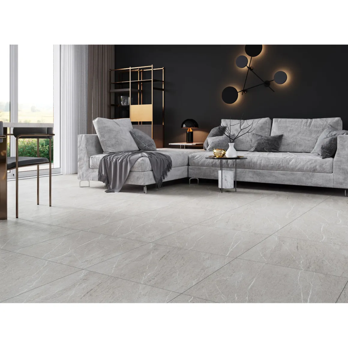 Feinsteinzeug Athens grau matt 60 x 60 cm