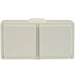 Feuchtraum Aufputz-Steckdose Aquarius 2-fach polarweiß