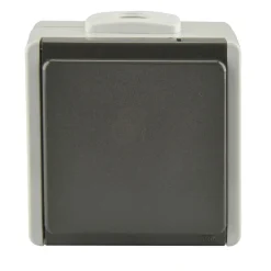 Feuchtraum-Schutzkontakt-Steckdose Aquarius 1-fach Aufputz grau