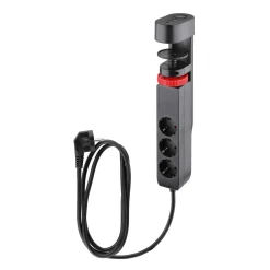 Flector Technik Tischsteckdosenleiste 3 - fach mit Schalter und Klemmhalterung