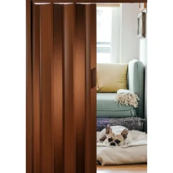 FORTE Kunststoff-Falttür Luciana B 88,5 x H 202 cm Mahagoni