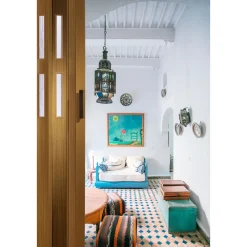 FORTE Kunststoff-Falttür Luciana B 88,5 x H 202 cm Buche 2 Fenster