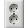 Gira SCHUKO-Doppelsteckdose System 55 reinweiß glänzend