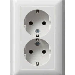 Gira SCHUKO-Doppelsteckdose System 55 reinweiß glänzend