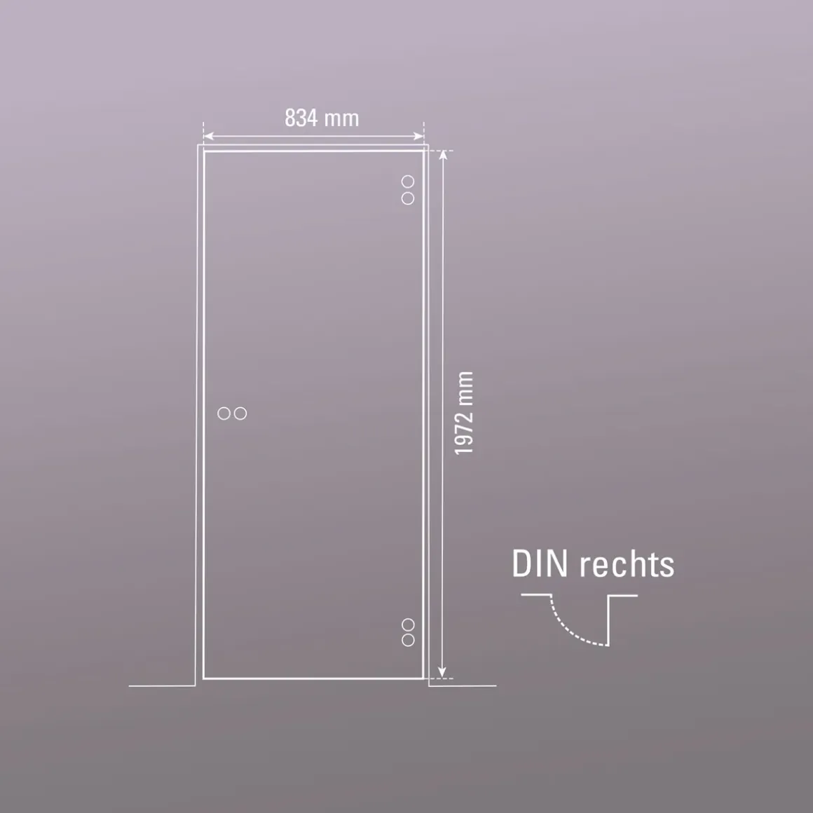 Glasdrehtür NOVA 509 83,4 x 197,2 cm Rechts