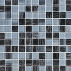 Glasmosaik Schwarz-Grau 30 x 30 x 0,4 cm