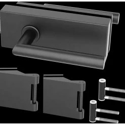 Glastürbeschlagset SKS 61 BLACK 3-teilig