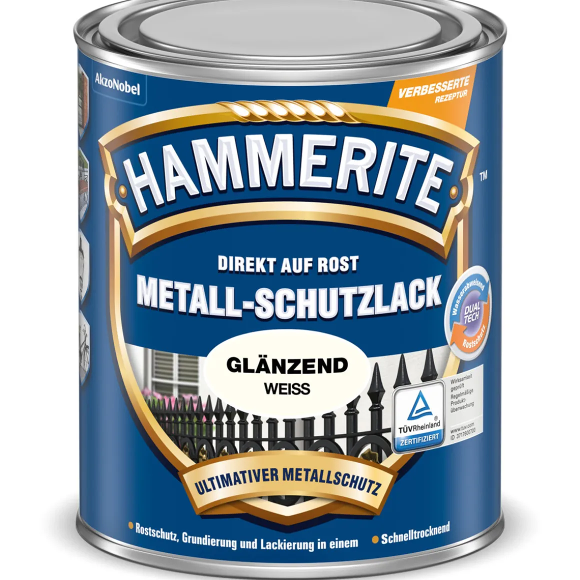 Hammerite Metallschutzlack weiß glänzend 250 ml