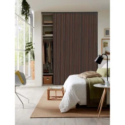 Hibitaro  Lamellen-Schiebeitür mit Akustikeffekt als Schrank- / Nischentür