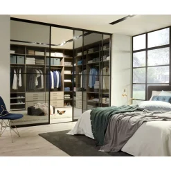 Hibitaro  Studio-Schiebetür mit Aluminiumrahmen auf Maß als Schrank- / Nischentür