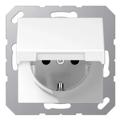 Jung SCHUKO-Steckdose AS 500 Klappdeckel alpinweiß