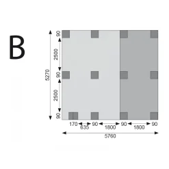 Karibu Doppelcarport Eco 2 Variante B inkl einem Einfahrtsbogen