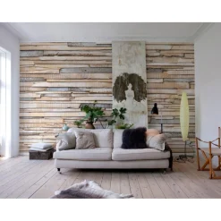 Komar Papier-Fototapete Whitewashed Wood 368 x 254 cm